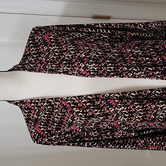 Chico's Travelers Size 2 (L-12) Multi-Color Open Cardigan Long Sleeve Slinky - Picture 2 of 8